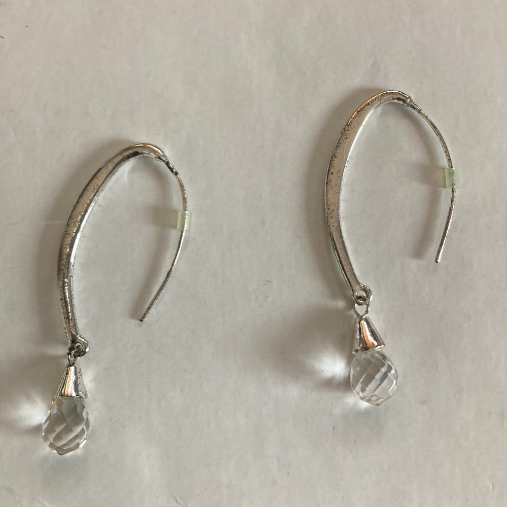 New York & Company silver with bead earrings